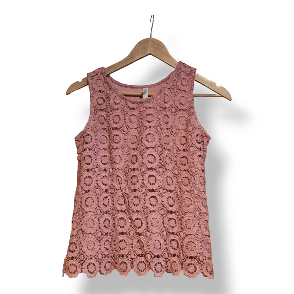 Pink Lace Sleeveless Top